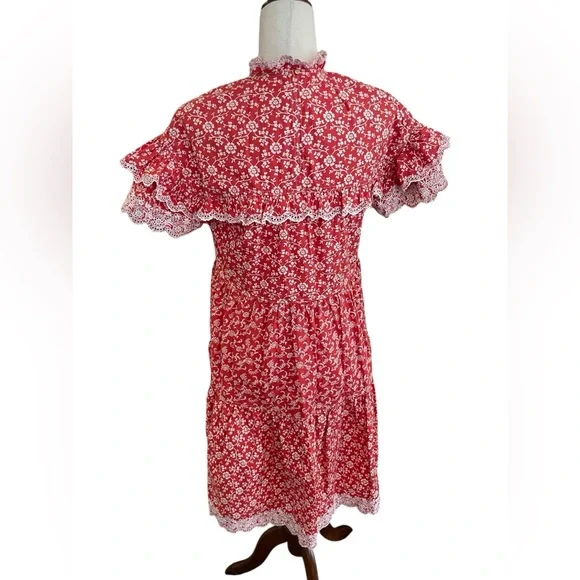 ULLA JOHNSON Leonie Floral Lace Ruffle Dress - Picture 8 of 16